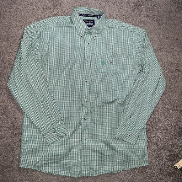 EUC Wrangler George Strait Blue Paisley Print L/S Shirt Men's XL - Picture 1 of 6